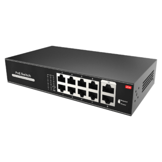 Switch 8 portas RJ45 10/100 Mbps + 2 Uplink Port 10/100 Mbps 8 portas PoE - SW1008POE-100-E