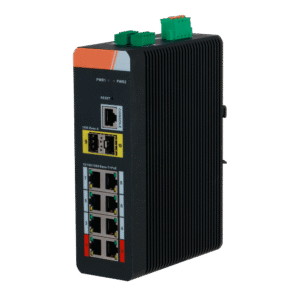 X-Security Switch administrável 8 Portas PoE RJ45 Gigabit + 2 Portas Gigabit SFP - XS-SWI1008HIPOE-MGF-120-DIN