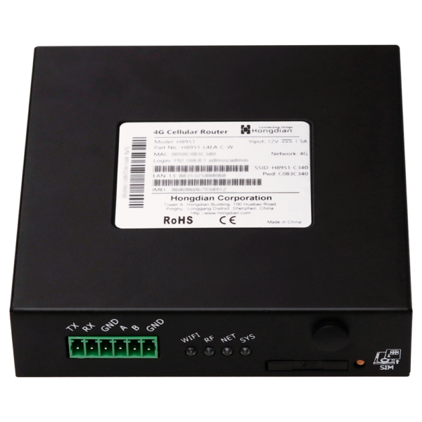 Hongdian Router Industrial 4G com WiFi e GPS - HG-H8951-L4EA-S-WG