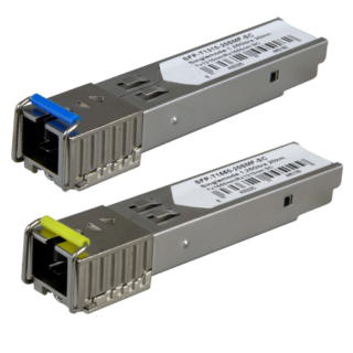 Par de módulos transceptores SFP Tx 1550 nm Rx 1310 nm e Tx 1310 nm Rx 1550 nm Fibra monomodo - SFP-TR1513-20SMF-SC