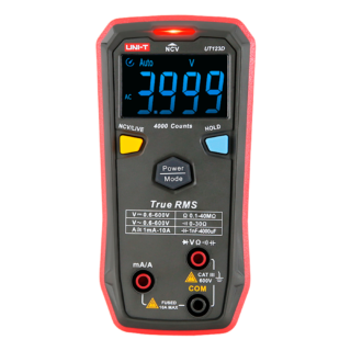 UNI-T Multímetro digital CAT III 600V com identificação automática - UT123D