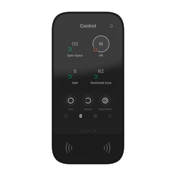 Ajax Teclado IPS de ecrã tátil com leitor de cartões/etiquetas RFID Ajax - AJ-KEYPADTOUCHSCREEN-B