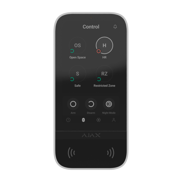Ajax Teclado IPS de ecrã tátil com leitor de cartões/etiquetas RFID Ajax - AJ-KEYPADTOUCHSCREEN-W