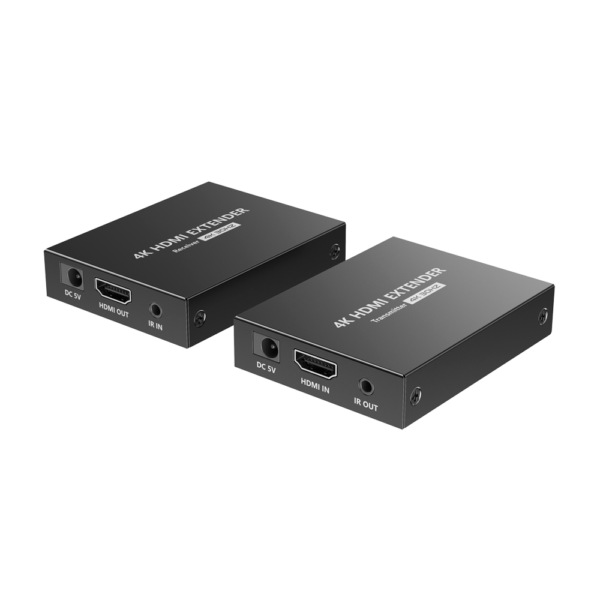 Par de extensores (TX e RX) de sinal HDMI via cabo de rede - HDMI-EXT-4K30
