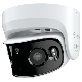 Safire Smart Gama I1 panorâmica com IA Cámara Turret IP 2x 1/2.5" Progressive Scan CMOS 8 Mpixel Lente 2x2.8 mm (180º) - SF-IPT180CA-8I1-SL