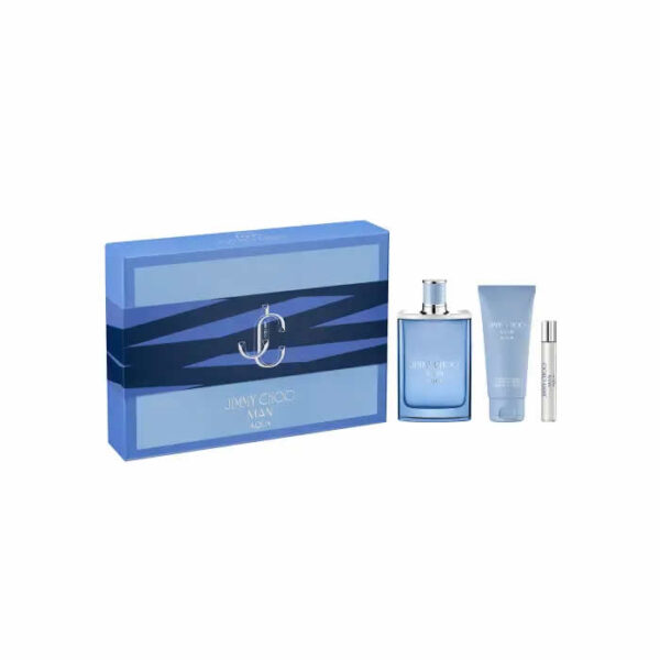 Jimmy Choo Man Aqua Eau De Toilette Spray 100ml +Man Aqua Eau De Toilette Spray 7.5ml + Shower Gel 100ml
