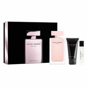 Narciso Rodriguez For Her Eau de Toilette spray 100 ml + Loção corporal 50 ml + Eau de Toilette spray 10 ml