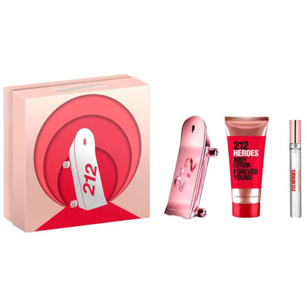 Carolina Herrera 212 Heroes - Eau de parfum spray 80ml + Body lotion 100ml + Eau de parfum roll-on 10ml