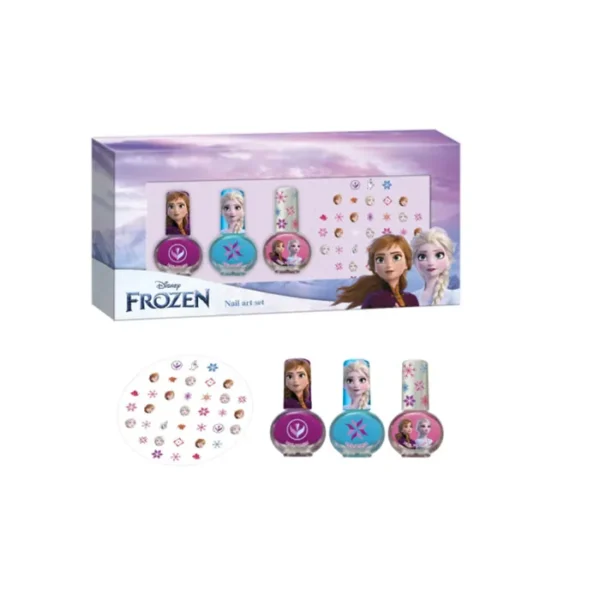 Disney Frozen Nail Art Set - 3 vernizes hidrossolúveis + autocolante Disney Princess - Image 2