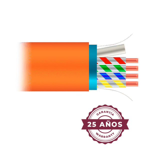 Caço FTP Cat 6A isento de halogéneos - FTP6A-500-H-C