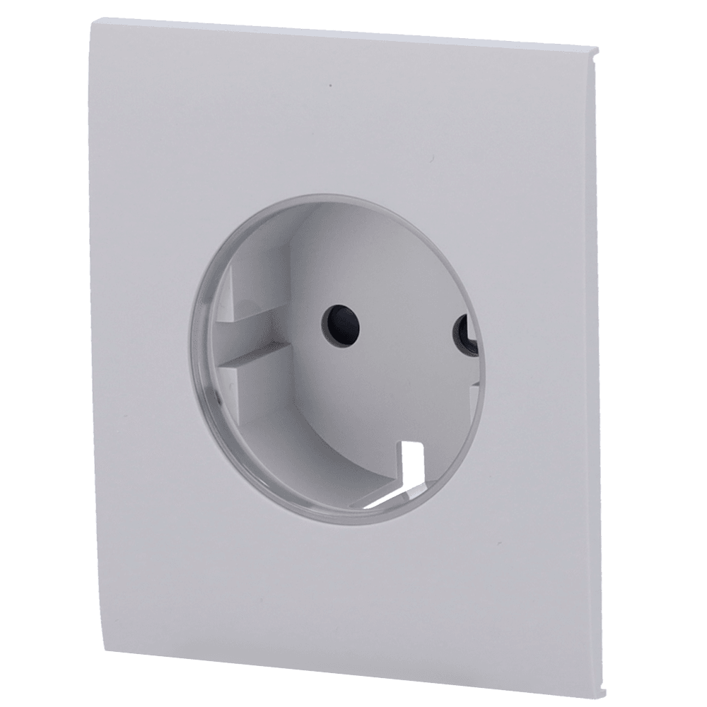 Cobertura central para ficha inteligente e tipo F - Compatível com AJ-OUTLETCORE-SMART - Indicador LED do estado da tomada e do consumo de energia - Botão tátil para controlo manual - Feedback LED - Cor de nevoeiro
