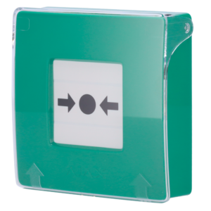 Botão verde de alarme manual de incêndio - Sem fios 868 MHz Jeweller - Botão de alarme de incêndio ou ativador de cenário - Compatível com a função de alarme interligado - Transmissão de alarme para o ARC (configurável) - Alimentação 2 pilhas CR123A
