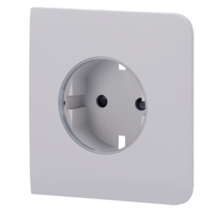 Cobertura lateral para ficha inteligente tipo F - Compatível com AJ-OUTLETCORE-SMART - Indicador LED do estado da tomada e do consumo de energia - Botão tátil para controlo manual - Feedback LED - Cor de nevoeiro