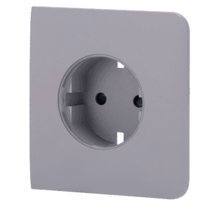 Cobertura lateral para ficha inteligente tipo F - Compatível com AJ-OUTLETCORE-SMART - Indicador LED do estado da tomada e do consumo de energia - Botão tátil para controlo manual - Feedback LED - Cor cinza
