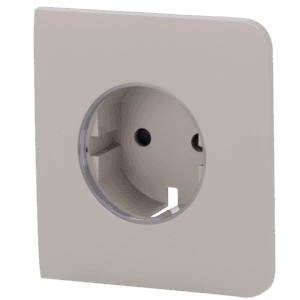 Cobertura lateral para ficha inteligente tipo F - Compatível com AJ-OUTLETCORE-SMART - Indicador LED do estado da tomada e do consumo de energia - Botão tátil para controlo manual - Feedback LED - Cor de azeitona