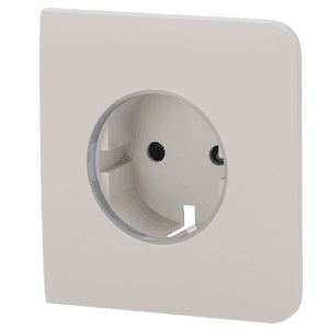 Cobertura lateral para ficha inteligente tipo F - Compatível com AJ-OUTLETCORE-SMART - Indicador LED do estado da tomada e do consumo de energia - Botão tátil para controlo manual - Feedback LED - Cor ostra