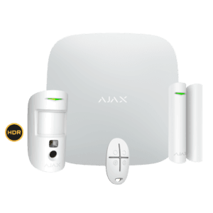 Kit de alarme profissional - Certificado Grau 2 - Comunicação Ethernet e dual SIM GPRS - Sem fios 868 MHz Jeweller e Wings - Ajax HUB 2