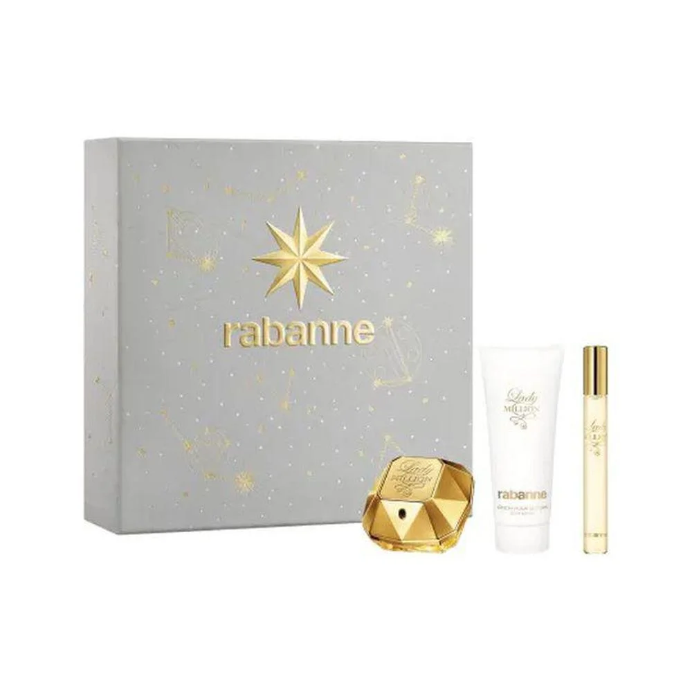 Perfume - Paco Rabanne Lady Million Eau Parfum 50ml Leche Corporal 75ml Eau Parfum 10ml da marca - PACO RABANNE