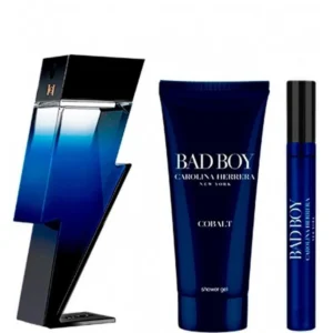 Perfume - Carolina Herrera Bad Boy Cobalt Eau De Parfum 100ml Gel Ducha Cabello y Cuerpo 100ml Eau Parfum 10ml da marca - CAROLINA HERRERA