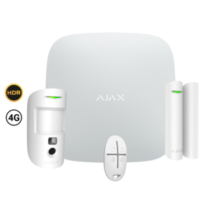 Kit de alarme profissional - Certificado Grau 2 - Comunicação Ethernet e dual SIM 4G (LTE) - Sem fios 868 MHz Jeweller e Wings - Ajax HUB 2