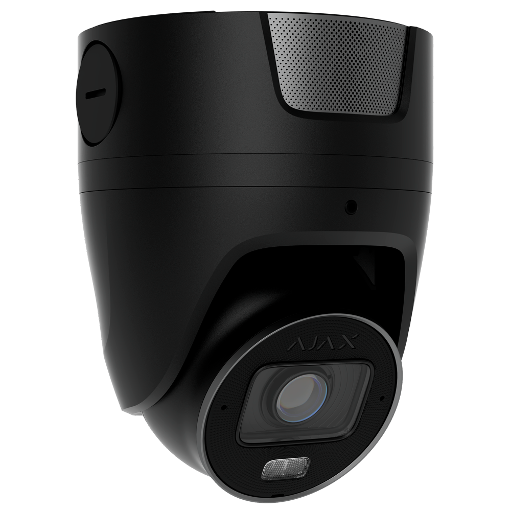 Câmara IP Superior Turret 4 Megapíxel Ajax - 1/1.8" Progressive Scan CMOS - Lente varifocal motorizada 2.8~12 mm - IV 60 m | Luz branca 40 m | PoE 802.3at/af - 120 dB TrueWDR | Deteção de movimento | IA -  MicroSD até 256GB | Cor: Preto
