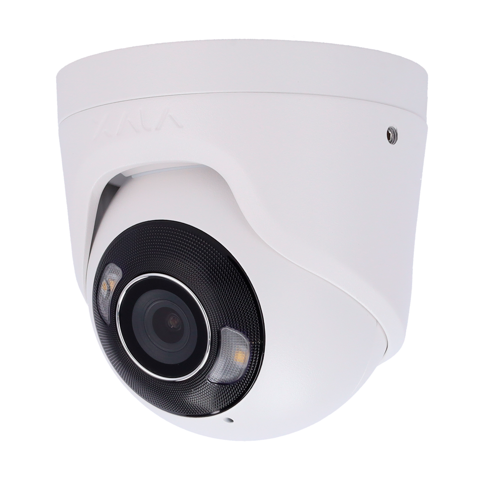 Câmara IP Turret 8 Megapixel Ajax IP - 1/2.7" Progressive Scan CMOS - Lente 2.8 mm | Ranhura MicroSD até 256GB mm - IV 50m | Luz branca 50 m | PoE 802.3at - Com Inteligência Artificial - Cor branco