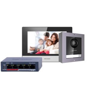 Painel de entrada de porta de vídeo externo Hikvision para instalação de superfície - DS-KIS602(B)