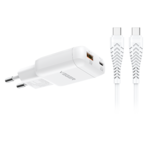Carregador GaN com USB-C e USB-A - VG-TR121-Kit-45W1A1C