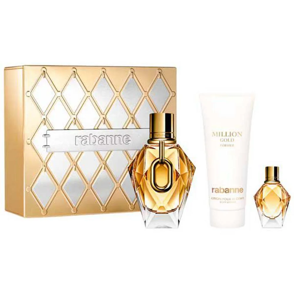 Perfume - Paco Rabanne P Rabanne Million Gold For Her Eau De Parfum Recargable 90ml Lotion Pour Le Corps Loción Corporal 100ml Eau De Parfum 10ml da marca - PACO RABANNE