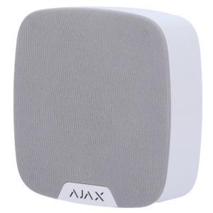 Módulo de voz sem fios - Sem fios 868 MHz Jeweller - Pressão sonora máxima 103 dB - Alimentação 4 pilhas CR123A 3.0 V - Otimização de voz com IA - Suporte com parafuso de fixação