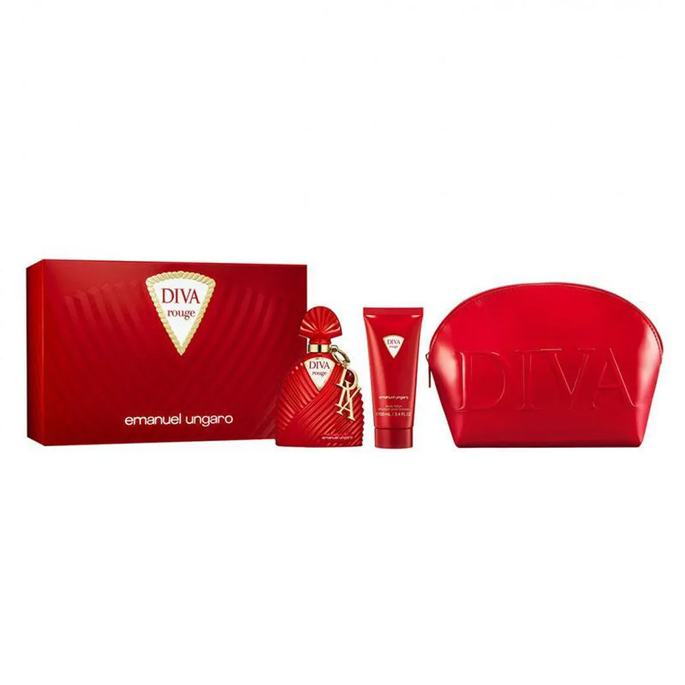 Perfume - Emanuel Ungaro Ungaro Diva Rouge Epv 100ml Leche Corporal 100ml Neceser da marca - EMANUEL UNGARO