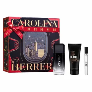 Carolina Herrera 212 Vip Black Eau De Parfum Spray 100ml Set 3 Pieces